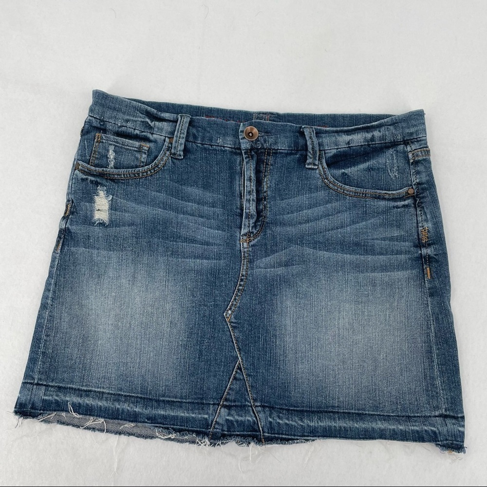 !it Womens Jean Skirt Stretch denim size: 29 Raw hem